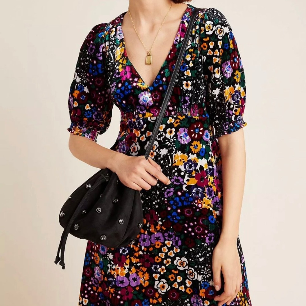 NWOT Anthropologie Francie Velvet Mini Dress 6